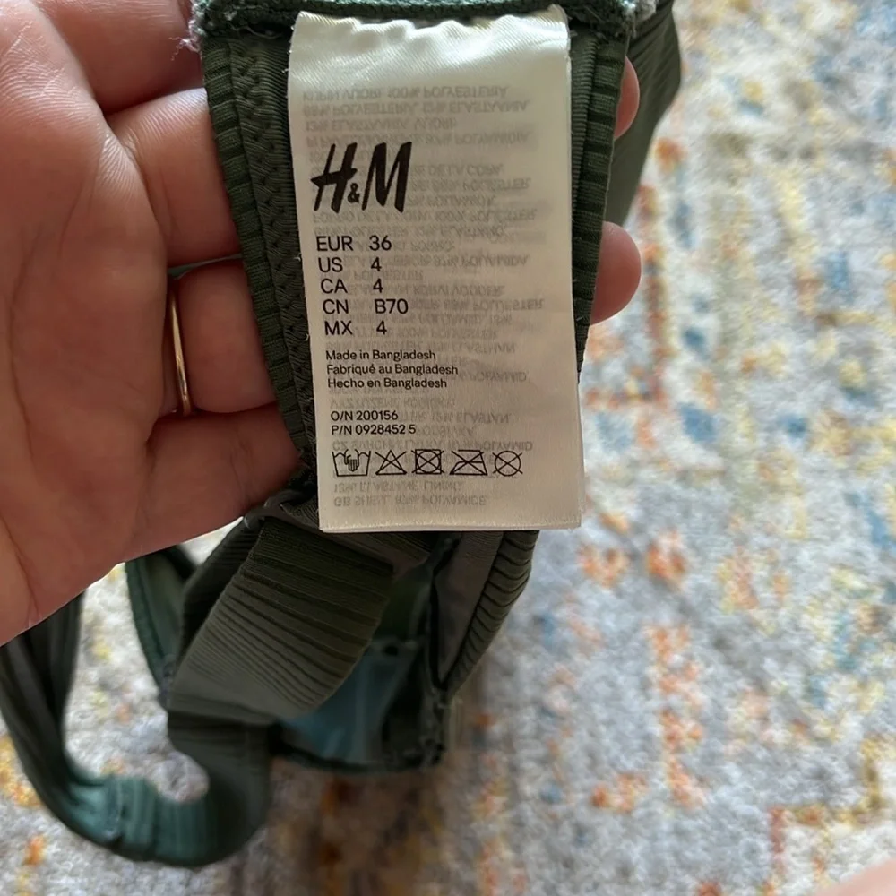H&M Olive Ribbed bikini top - Picture 2 of 2